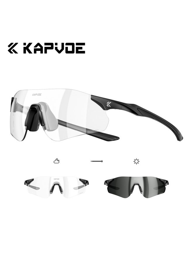 Outdoor Photochromic Running Sunglasses Cycling Glasses Sports Road Bike Windproof Climbing Goggles