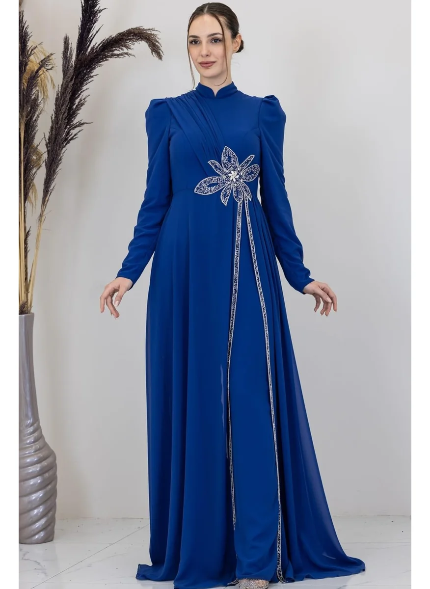 Esilanur Flower Hijab Jumpsuit Saks