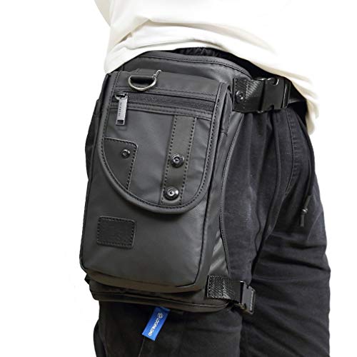 KPYWZER Outdoor Thigh Drop Leg Bag for Men Women Waist Fanny Pack Motorcycle Ride Crossbody Shoulder Riding Travel Hiking Tactical Cycling Black - Image 2