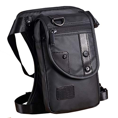 KPYWZER Outdoor Thigh Drop Leg Bag for Men Women Waist Fanny Pack Motorcycle Ride Crossbody Shoulder Riding Travel Hiking Tactical Cycling Black - Image 4