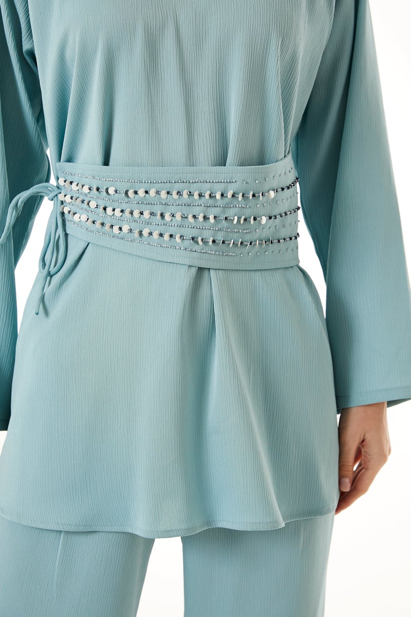Moistreet Belted Top & Pant Set - Image 4