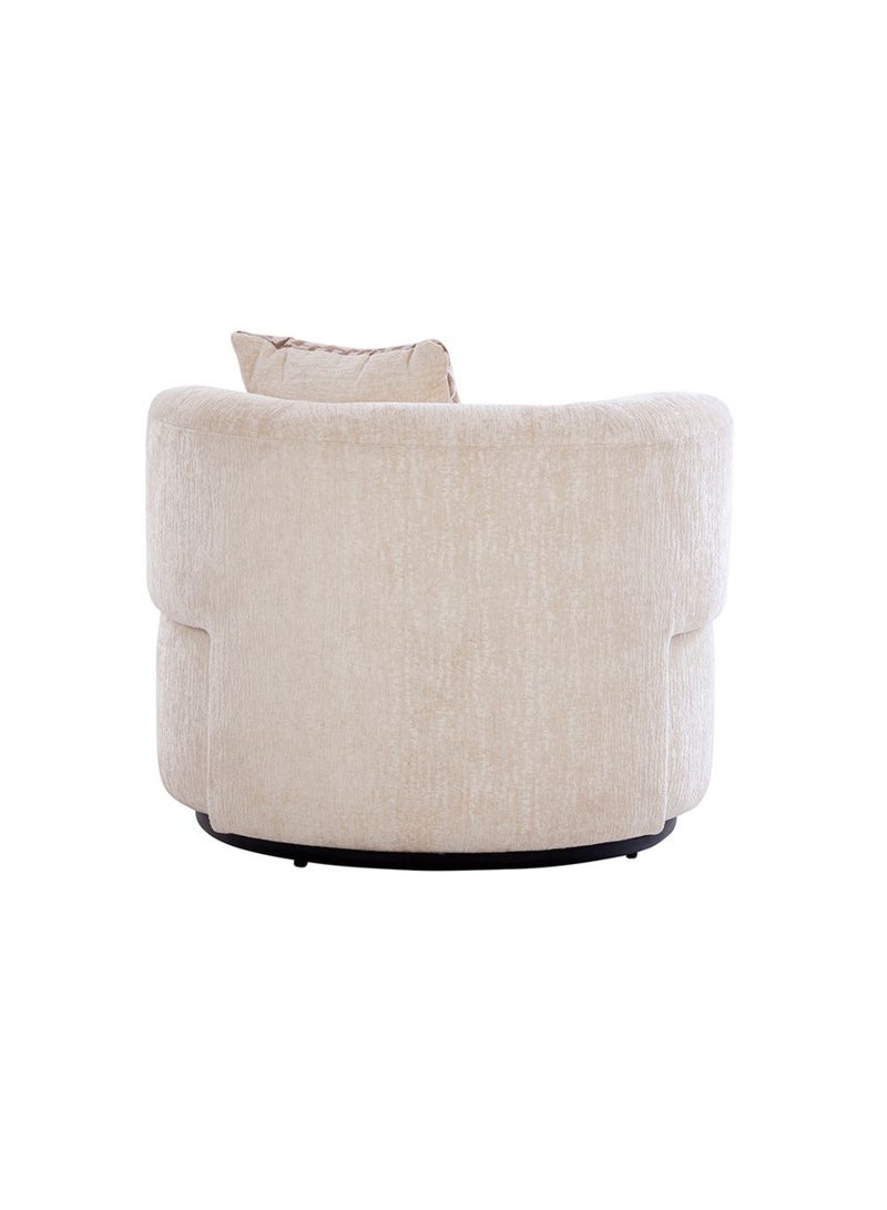 DANUBE HOME Leeds 1 Seater Fabric  Arm Chair 1 Seater Sofa | Armchair | Modern Design Single Seater Accent Chair | Comfortable Living Room Furniture L96xW95xH77.5cm - Light Ivory  - Image 4