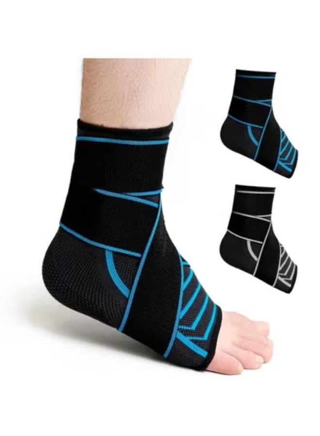 Foot & Ankle Support Brace with Strap - Plantar Fasciitis & Achilles Tendonitis Relief - Strong Compression for Daily Use - Image 1