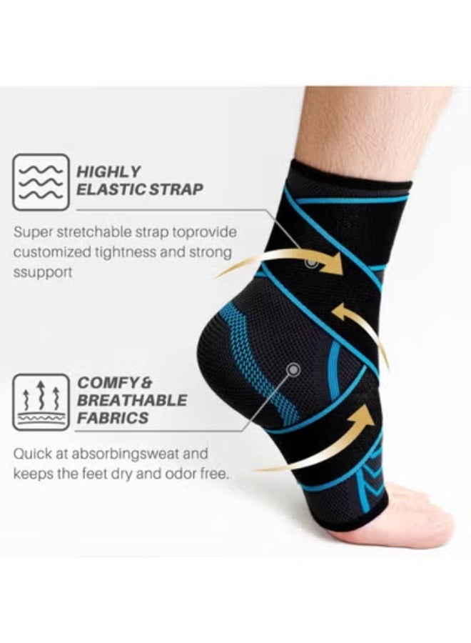 Foot & Ankle Support Brace with Strap - Plantar Fasciitis & Achilles Tendonitis Relief - Strong Compression for Daily Use - Image 2
