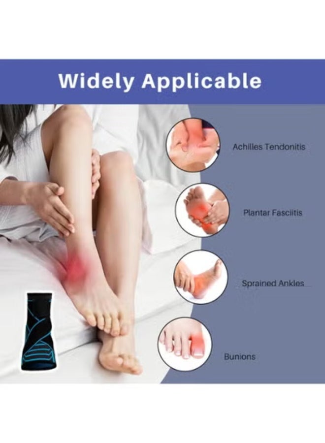 Foot & Ankle Support Brace with Strap - Plantar Fasciitis & Achilles Tendonitis Relief - Strong Compression for Daily Use - Image 5