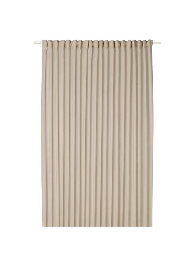 erorex Sheer curtain, 1 piece, beige/with heading tape, 300x300 cm - Image 1