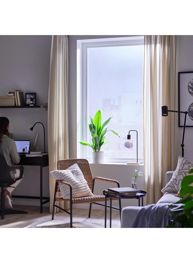 erorex Sheer curtain, 1 piece, beige/with heading tape, 300x300 cm - Image 2