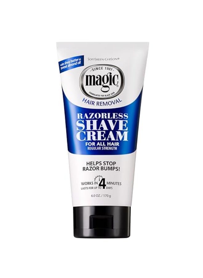 SOFT SHEEN SoftSheenCarson Magic Razorless Shaving Cream Depilatory Hair Removal Cream for Body Hair Regular Strength Works in 4 Minutes 6 Oz - Image 1