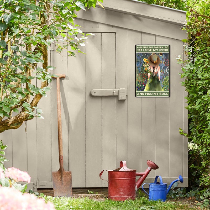 CrazySign Funny and Into The Garden I Go Metal Sign: Women's Garden Gift for Yard, Backyard, Patio & Porch Decor, 12" x 8", (256) - Image 3