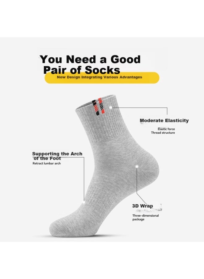 Paul Frank 100% Pure Cotton Socks For Men, Mid-calf, Autumn And Winter Sports Socks, 7a Antibacterial Deodorant Breathable Sweat-absorbing Gift Box Set - Image 3