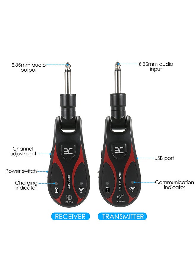 Eno ENO EPW-A Guitar Wireless System Rechargeable Audio Transmitter and Receiver UHF 6.35mm Plug  - Image 2