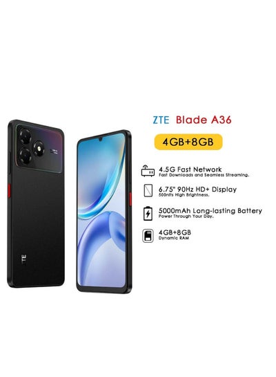 ZTE Blade A36 Dual SIM Nebula Black 4GB+8GB RAM 64GB 4G With Charger