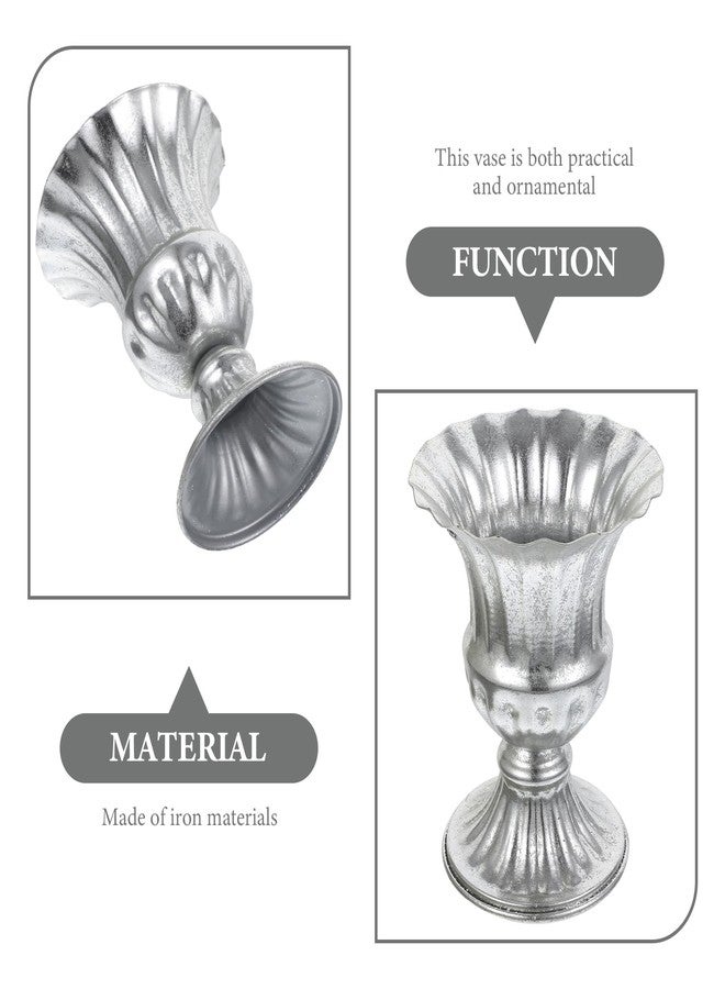 Amosfun Metal Urn Planter Grecian Vase Flower Arrangement Pot for Wedding Table Centerpiece Metal Urn Pot 6.3 Inch Tall - Image 5