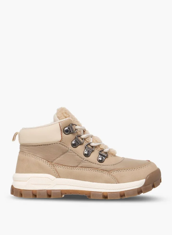 جونيورز أحذية برقبة عالية بقصة جريئة وسحاب إغلاق