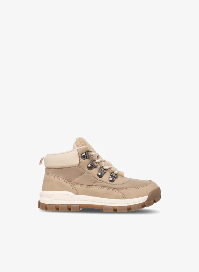 جونيورز أحذية برقبة عالية بقصة جريئة وسحاب إغلاق