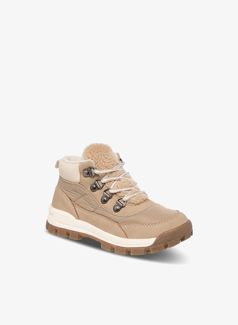 جونيورز أحذية برقبة عالية بقصة جريئة وسحاب إغلاق