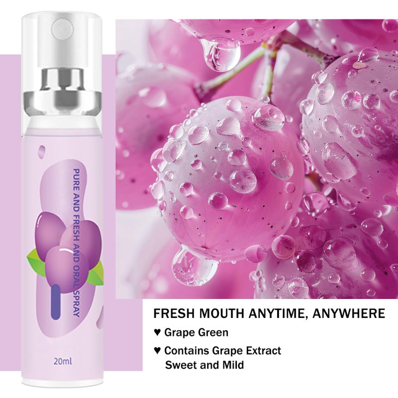 Fusang 6PCS Oral Breath Spray, 3 Flavors Fruit Mouth Spray Breath Freshener Oral Care for Adults, Portable Long Lasting Refreshing Dry Mouth Spray for Bad Breath - Image 4