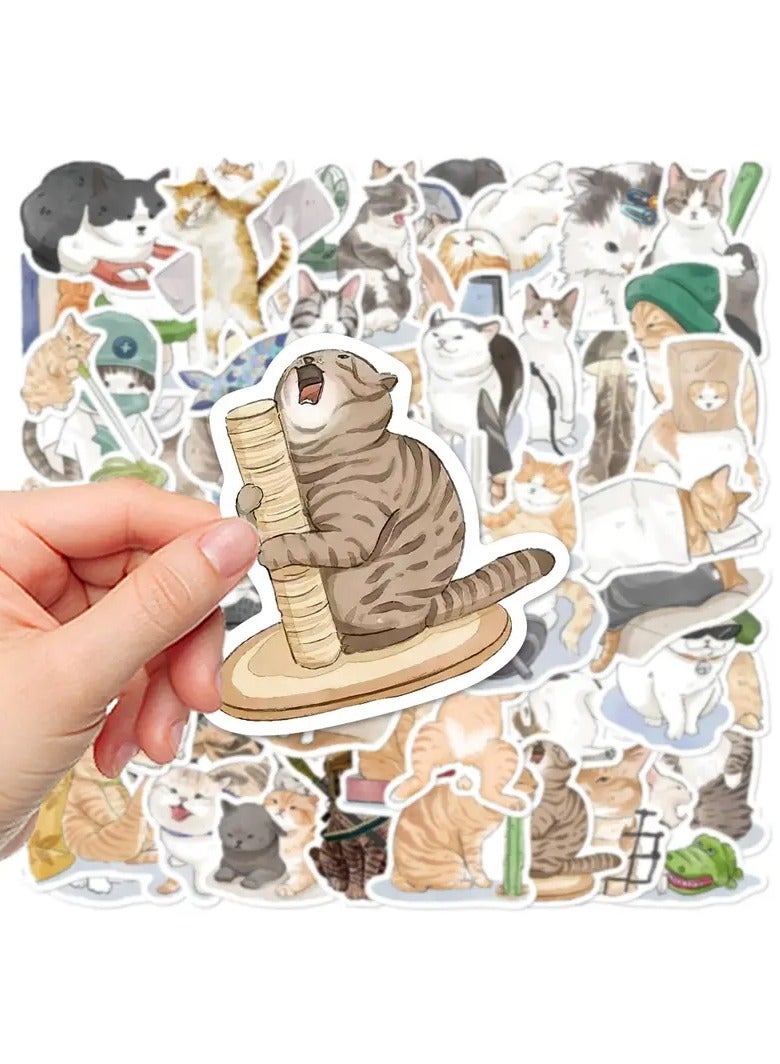 Goolsky 53pcs Cat Animal Stickers For Suitcase Laptop Decoration - Image 1