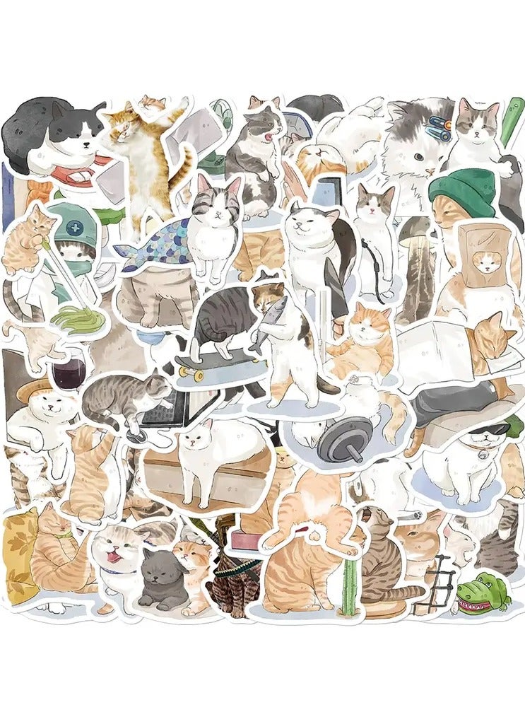 Goolsky 53pcs Cat Animal Stickers For Suitcase Laptop Decoration - Image 4