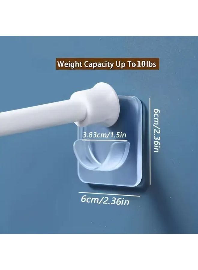 5pcs Transparent Plastic Door Wall Hooks Curved Backboard Durable Hanging Rack - Image 3