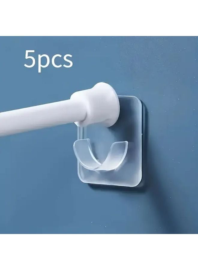 5pcs Transparent Plastic Door Wall Hooks Curved Backboard Durable Hanging Rack - Image 2