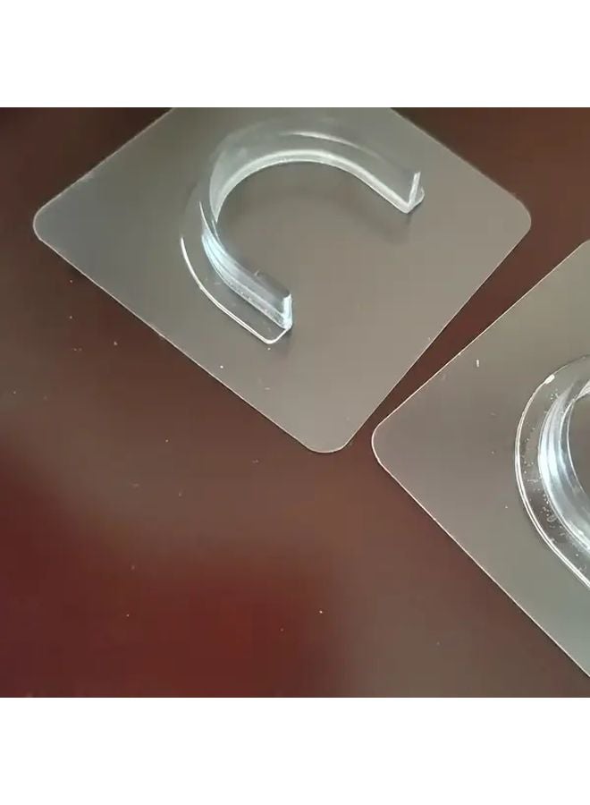 5pcs Transparent Plastic Door Wall Hooks Curved Backboard Durable Hanging Rack - Image 1