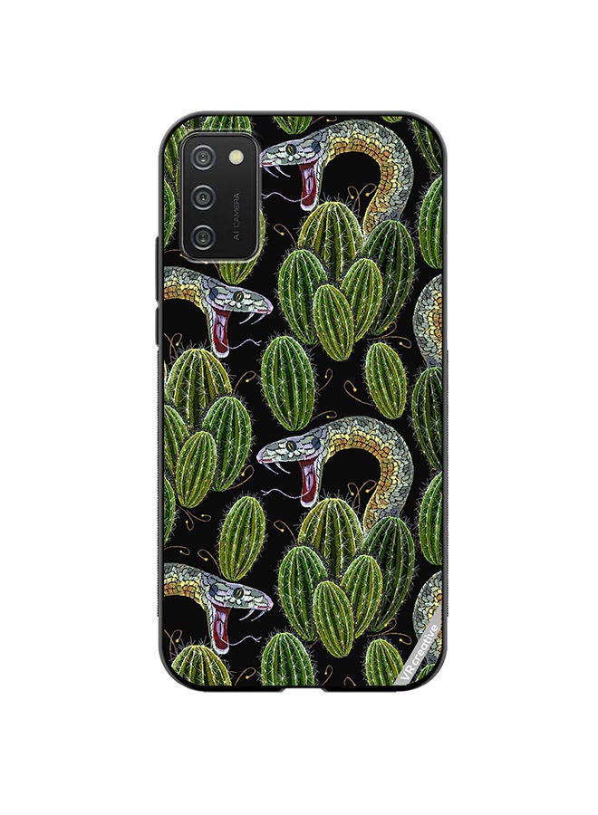 VR CREATIVE Protective Case Cover For Samsung Galaxy A02s Embroidery, Cactus And Snakes Seamless Design Multicolour - Image 1