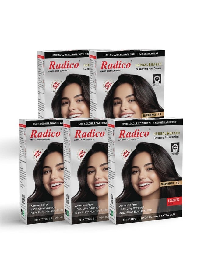Radico Herbal Henna Black Hair Colur | Pack of 5 - Image 1