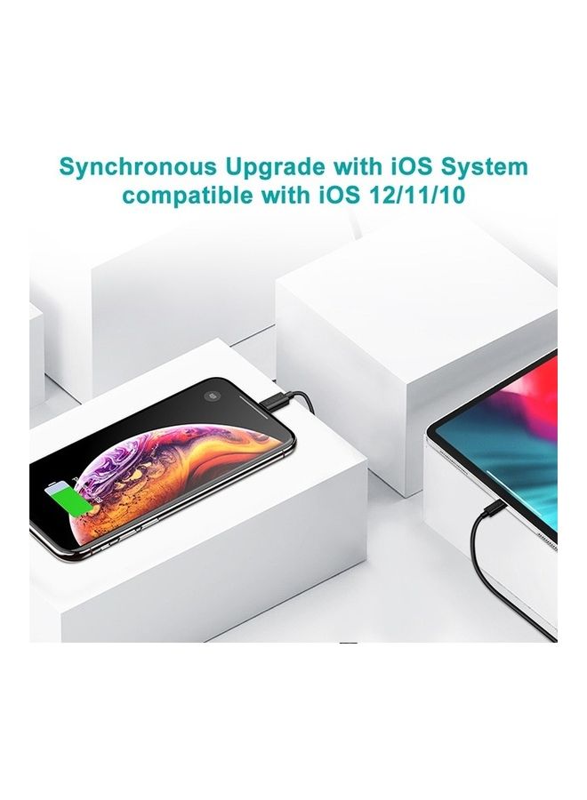 تشوتيك كابل شحن سريع من لايتنينج إلى USB-A لهاتف أبل آيفون 14 و13 و12 و11 X برو ماكس/برو/ميني وجهاز آي باد (معتمد من MFi) أسود - Image 4