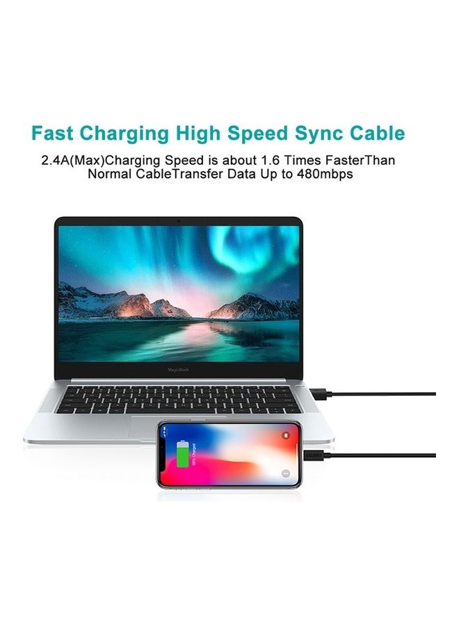 تشوتيك كابل شحن سريع من لايتنينج إلى USB-A لهاتف أبل آيفون 14 و13 و12 و11 X برو ماكس/برو/ميني وجهاز آي باد (معتمد من MFi) أسود - Image 5