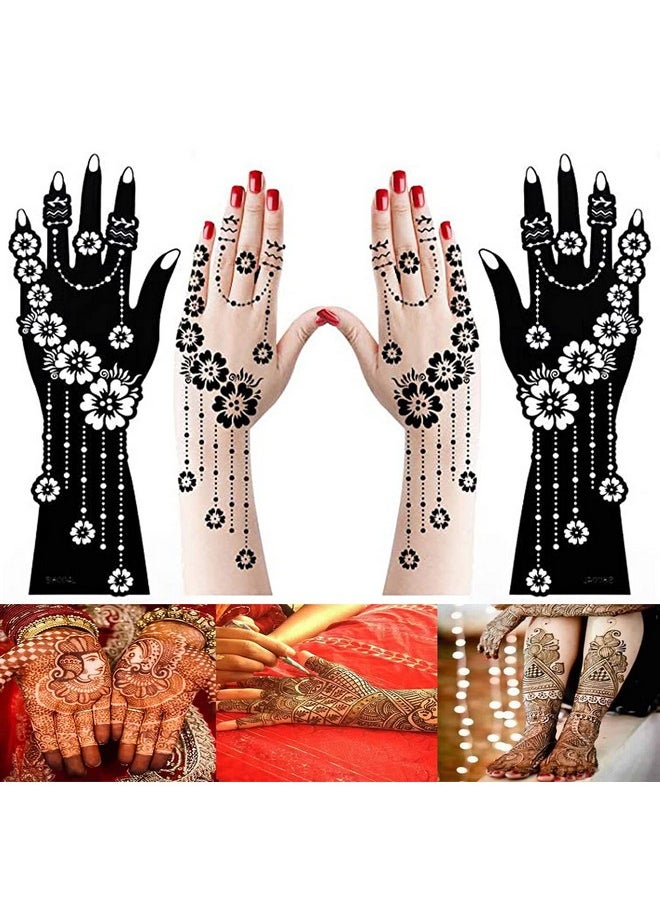 ivana's - IVANA'S Premium Collection Large Heena Mehandi Tatto Stencil Set for Full Hand Arabian Design | Arabian Collection | Body Art | Heena Temporary Tatto for Girls & Women - (FD-17) - Image 1