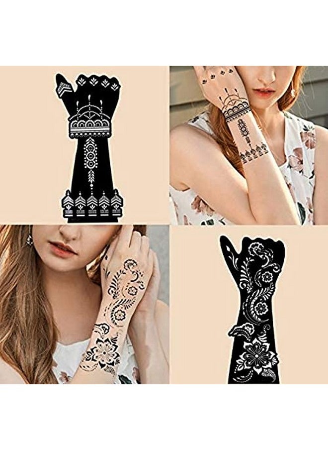 ivana's - IVANA'S Premium Collection Large Heena Mehandi Tatto Stencil Set for Full Hand Arabian Design | Arabian Collection | Body Art | Heena Temporary Tatto for Girls & Women - (FD-17) - Image 1