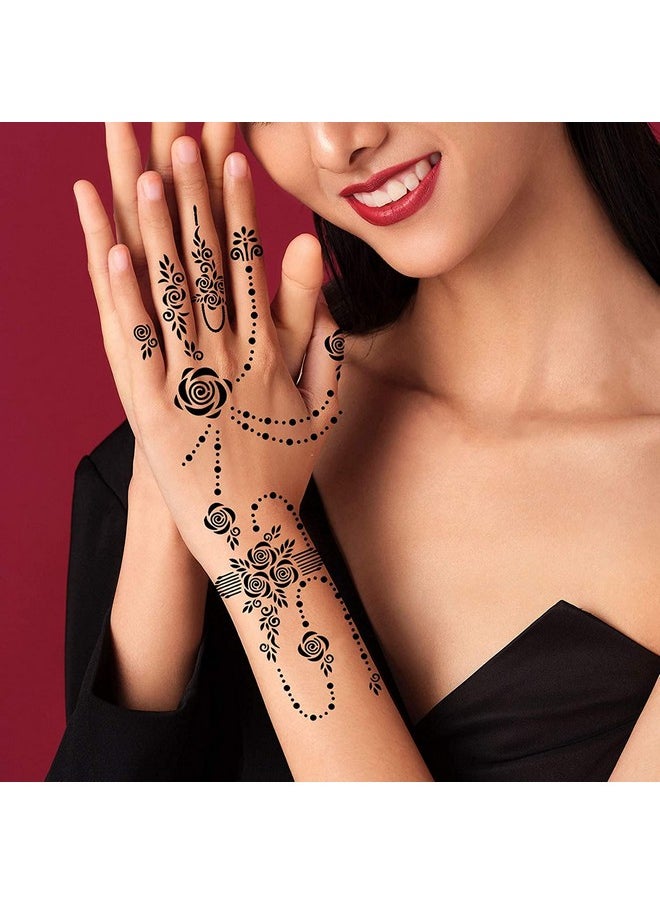 ivana's - IVANA'S Premium Collection Large Heena Mehandi Tatto Stencil Set for Full Hand Arabian Design | Arabian Collection | Body Art | Heena Temporary Tatto for Girls & Women - (FD-17) - Image 1