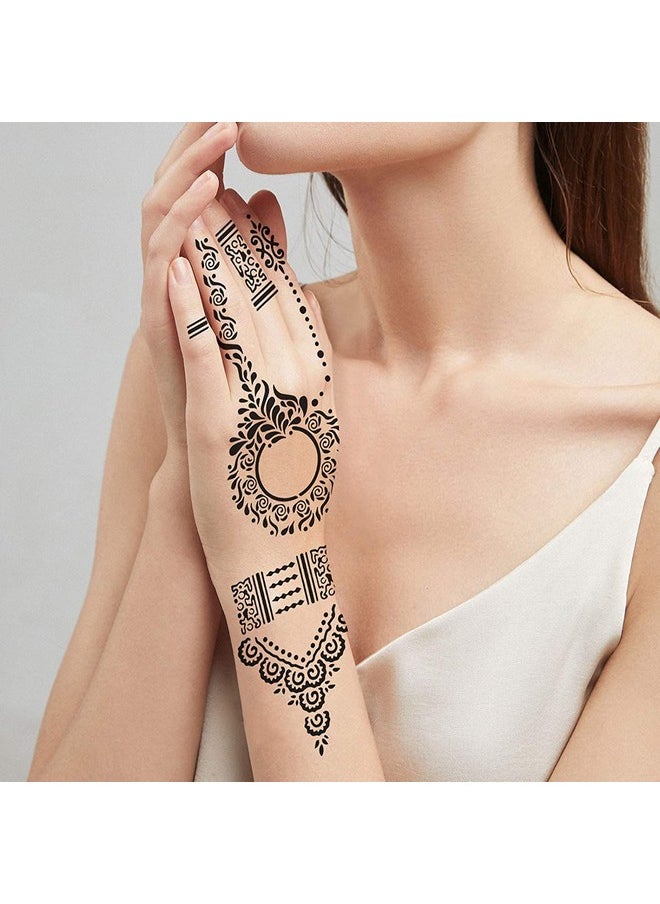 ivana's - IVANA'S Premium Collection Large Heena Mehandi Tatto Stencil Set for Full Hand Arabian Design | Arabian Collection | Body Art | Heena Temporary Tatto for Girls & Women - (FD-17) - Image 1