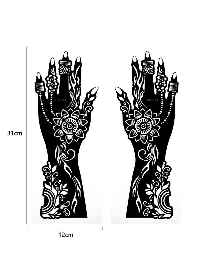 ivana's - IVANA'S Premium Collection Large Heena Mehandi Tatto Stencil Set for Full Hand Arabian Design | Arabian Collection | Body Art | Heena Temporary Tatto for Girls & Women - (FD-17) - Image 1