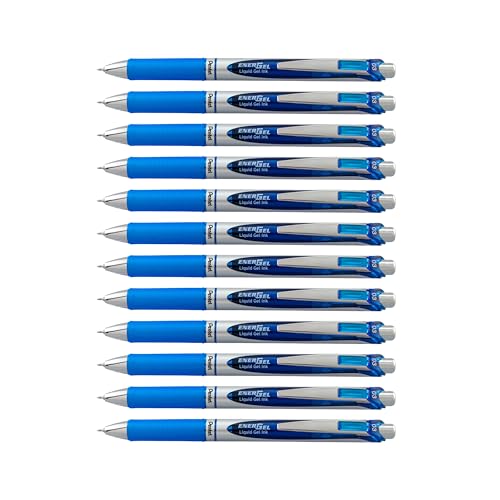 Pentel EnerGel RTX Retractable Liquid Gel Pen Extra Fine Line Needle Tip Blue Ink12 pack BLN73C 03mm needle - Image 1