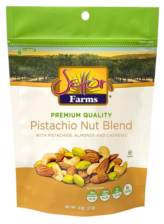 Setton Farms Pistachio Nut Blend Value Bag with Almonds, Pistachios and Cashews, 8 oz Resealable Pouch - Image 1