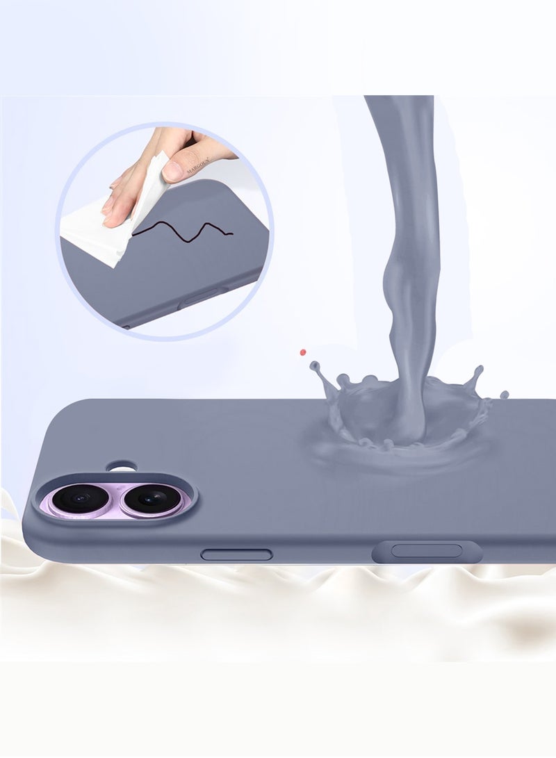 Silicone Protective Phone Case for iPhone 17 - Soft Anti-Scratch Microfiber Lining Ultra Slim Drop Protection Phone Cover - Pastel Purple - Image 3