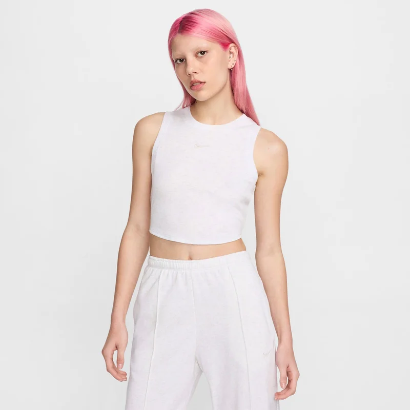 Nike Women's Sportswear Chill Tight Cropped Mini-Rib Tank Top