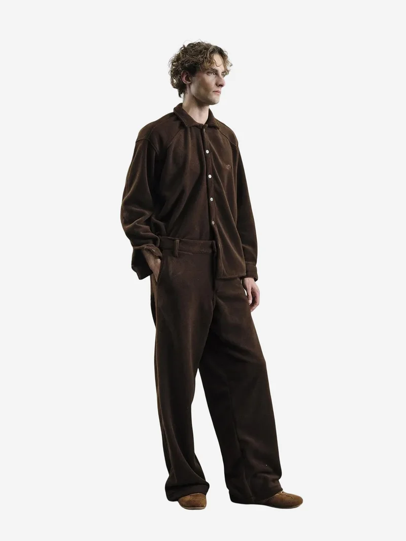 Giesto Beaver Brown GIESTO Plush Textured Button-Up Shirt for Men | Best Price UAE