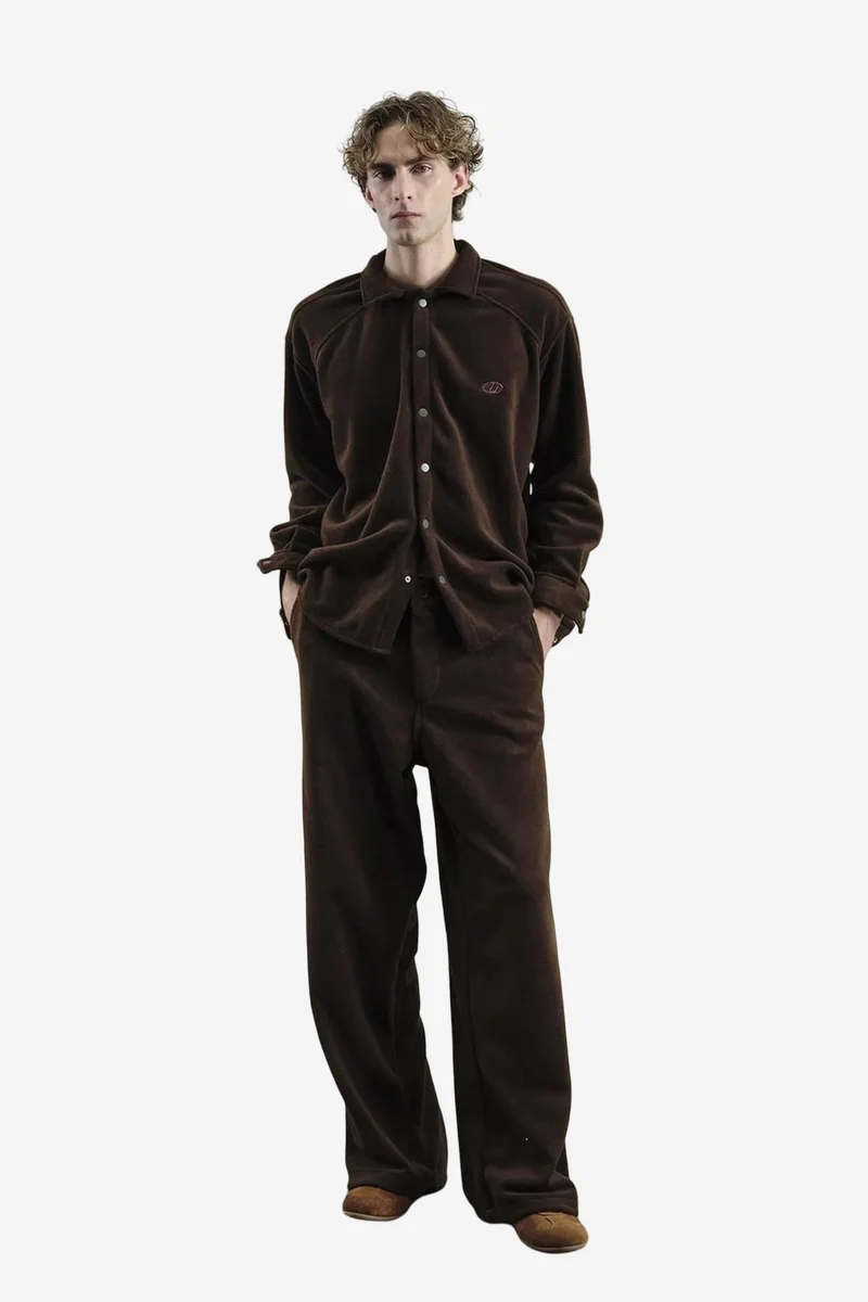 GIESTO Plush Textured Button-Up Shirt