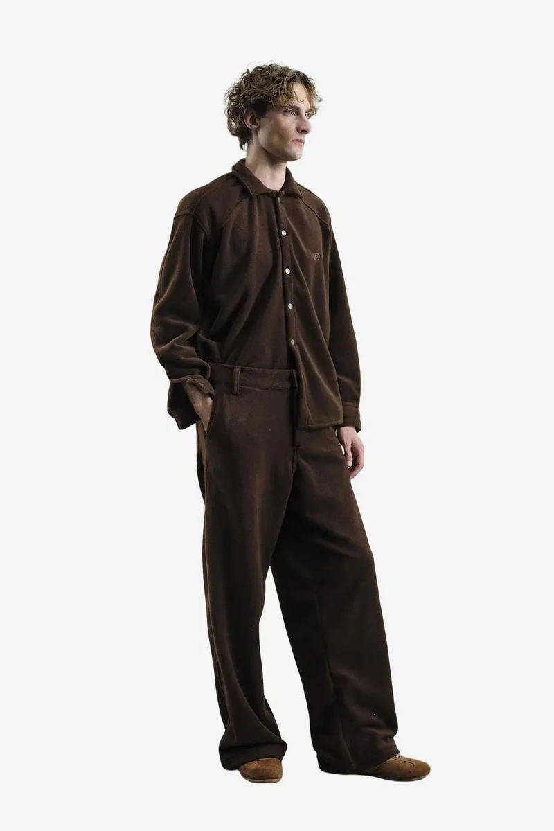 Giesto Beaver Brown GIESTO Plush Textured Button-Up Shirt for Men | Best Price UAE