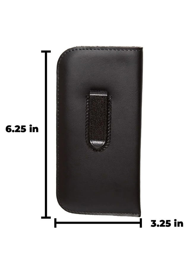 Calabria Mens Soft Slip-In Case w/ Plastic Clip Medium Sized in Black or Brown, Black and Brown 2 Pack, M - Image 3
