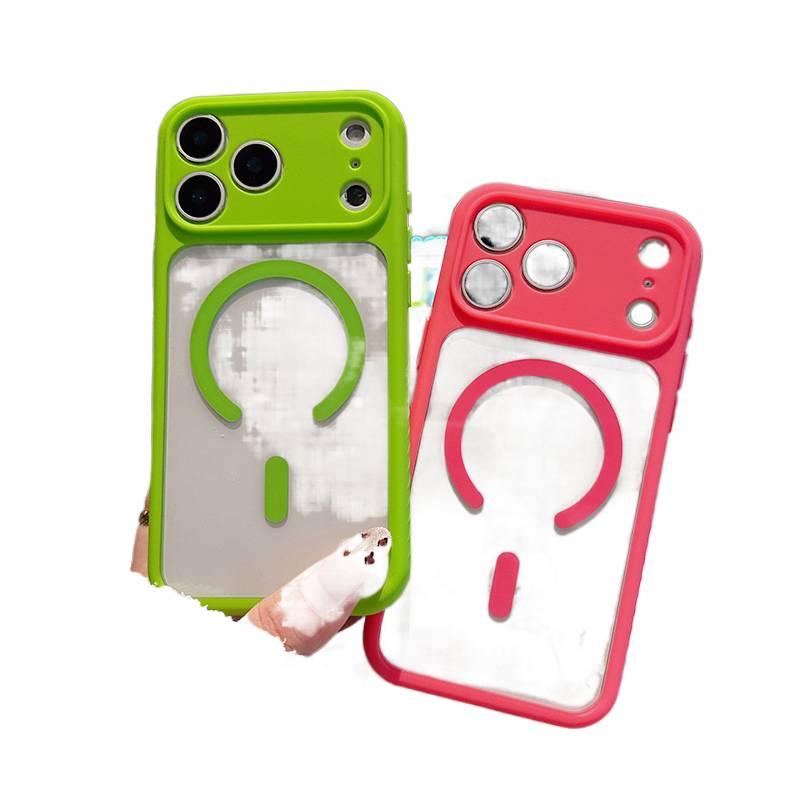 غطاء MagSafe بTPU + PC لـ iPhone 16 / 16 Plus / 16 Pro / 16 Pro Max باللون أسود مغناطيسي من مادة TPU مع مغناطيس قوي وحماية من السقوط مع مقاوم للصدمات مع تغطية كاملة مع فتحات دقيقة - Image 5