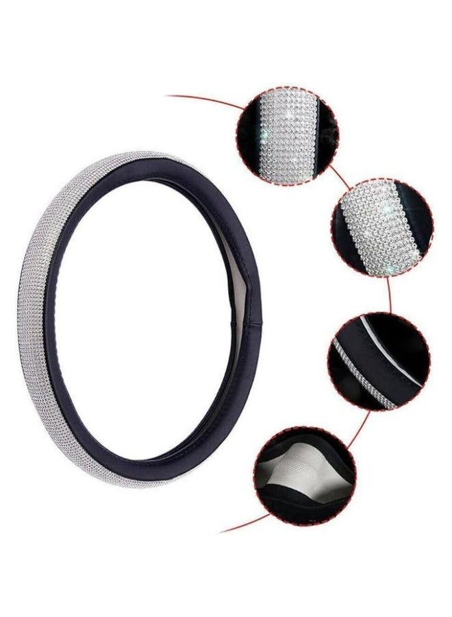 Luxury Steering Wheel Cover Decorated with Sparkling Crystals – Elegant and Sophisticated Design - Image 1