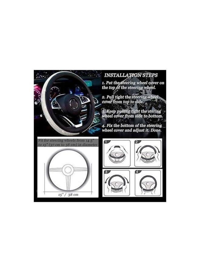 Luxury Steering Wheel Cover Decorated with Sparkling Crystals – Elegant and Sophisticated Design - Image 4