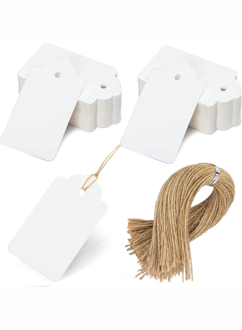 Generic 100Pcs Kraft Paper Gift Tags with 100 String, Blank Gift Bags Tags Price Tags,White,4.3x7.1cm - Image 1
