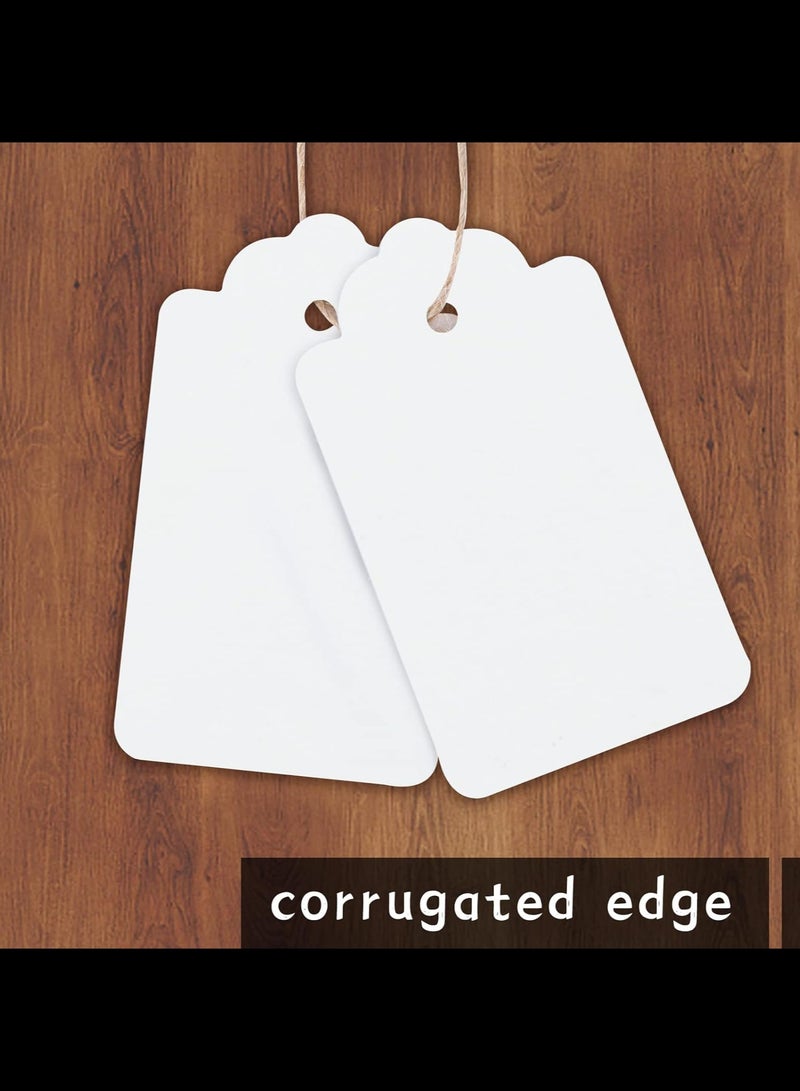 Generic 100Pcs Kraft Paper Gift Tags with 100 String, Blank Gift Bags Tags Price Tags,White,4.3x7.1cm - Image 3