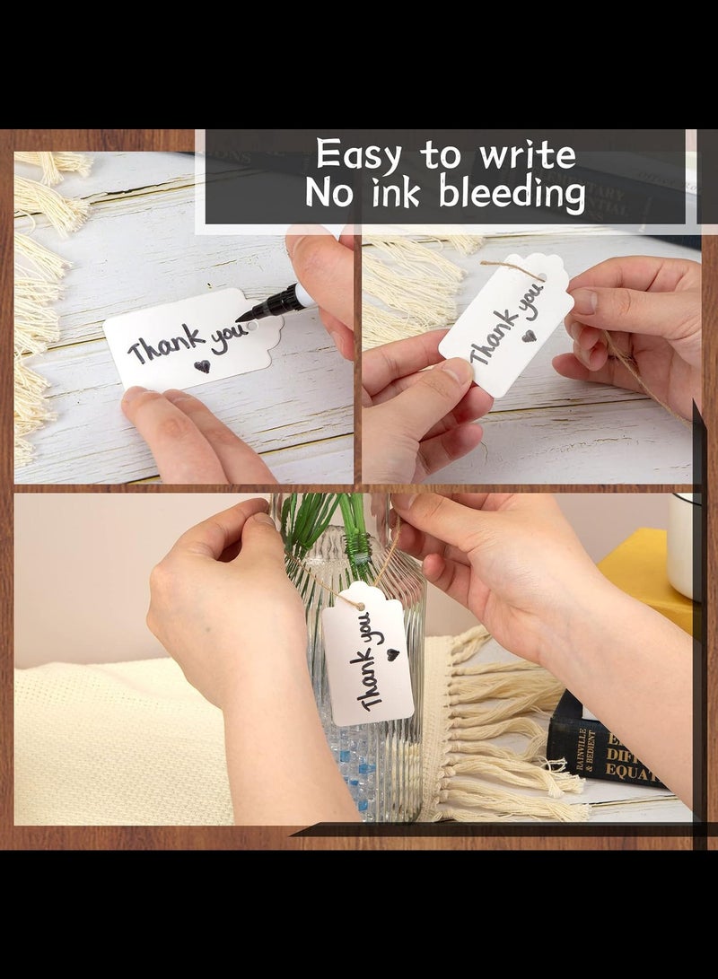 Generic 100Pcs Kraft Paper Gift Tags with 100 String, Blank Gift Bags Tags Price Tags,White,4.3x7.1cm - Image 4