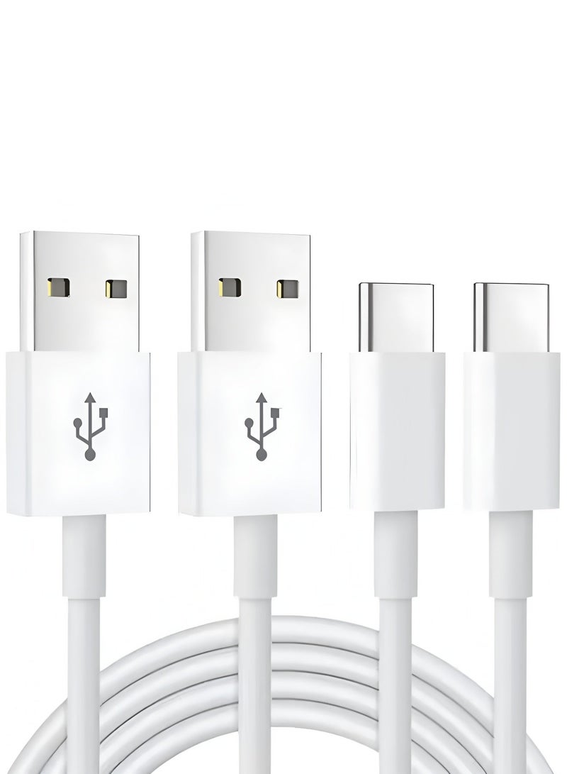 أبلينم كابل شاحن USB C بطول 2 متر، كابل USB A إلى USB C، شحن سريع متوافق مع iPhone 16 15، Samsung Galaxy S24 S23 S22 S21 Note 10 9 8، Huawei، Google Pixel، Sony Xperia - أبيض - Image 1